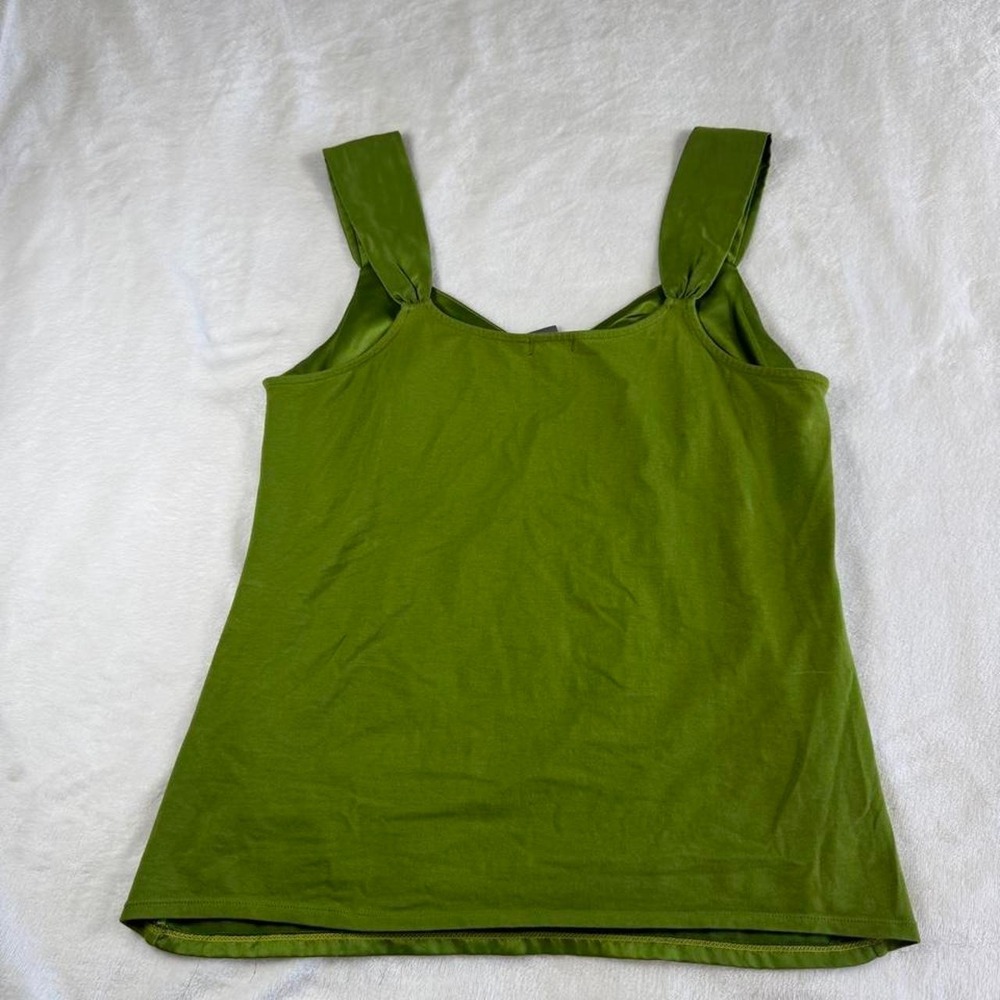 Ann Taylor green silk babydoll fairy tank top y2k vintage euro - Picture 6 of 6